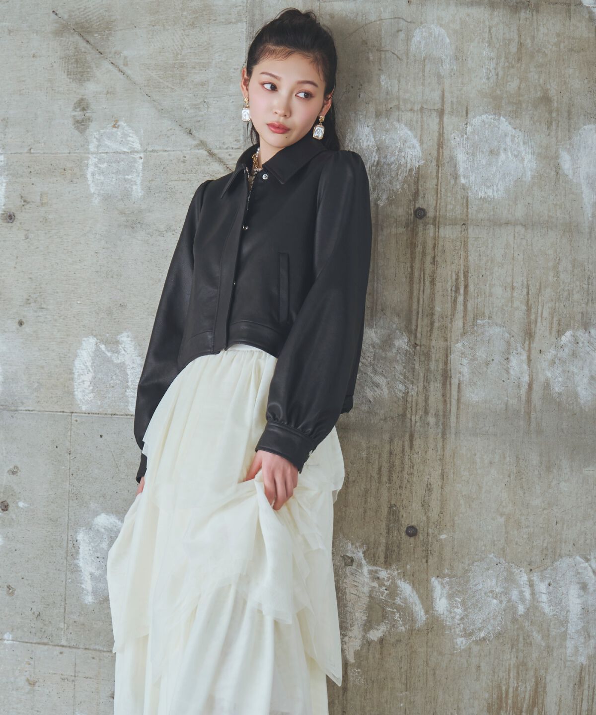 アンドクチュール「フェイクレザーブルゾン」|ブルゾン・スタジャン|