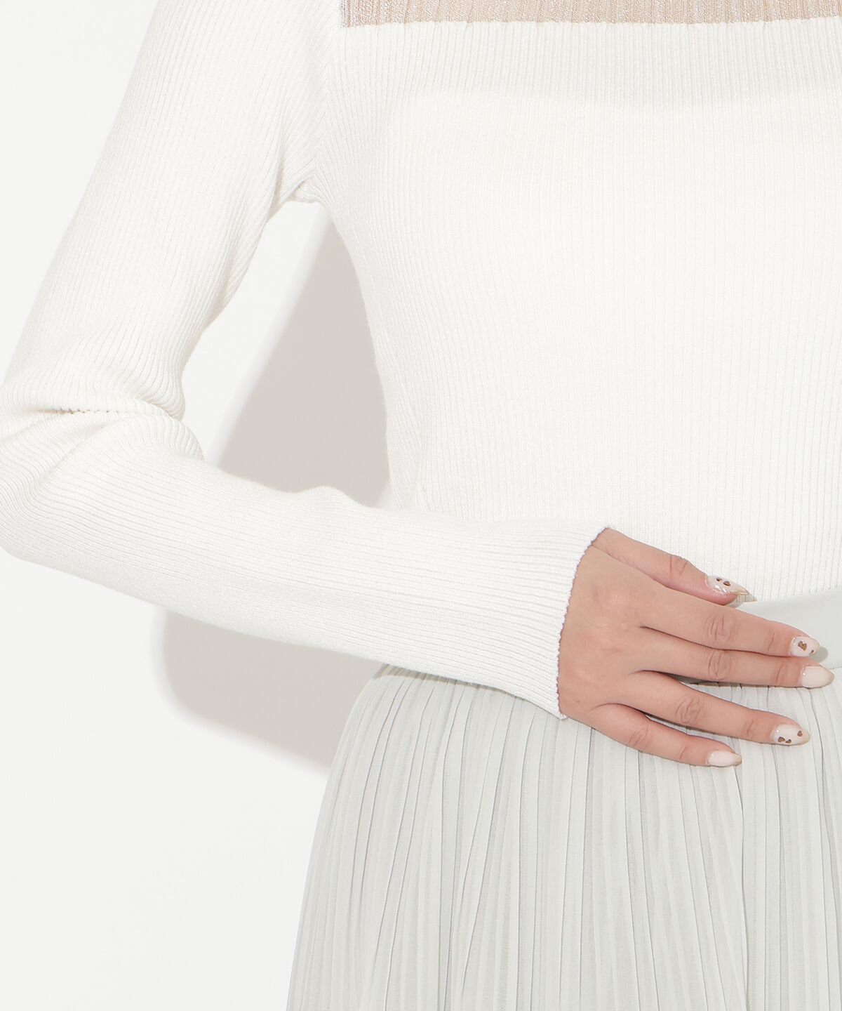 アンドクチュール「シアーリブニットプルオーバー」|ニット・セーター|