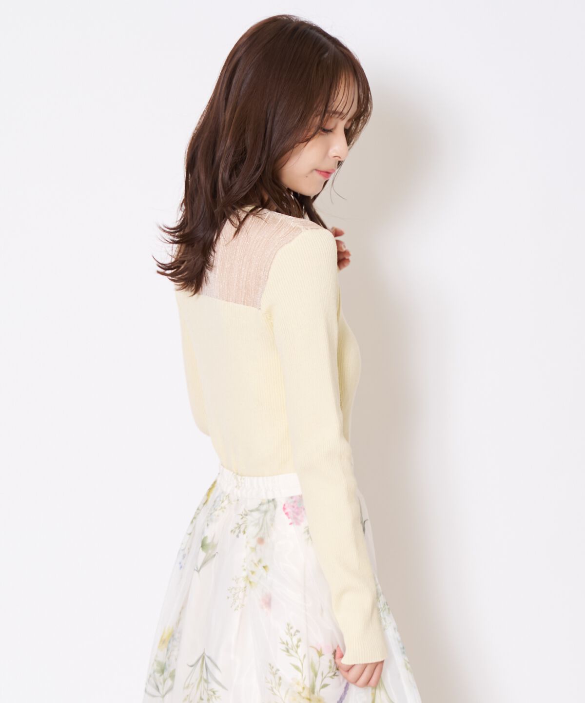 アンドクチュール「シアーリブニットプルオーバー」|ニット・セーター|