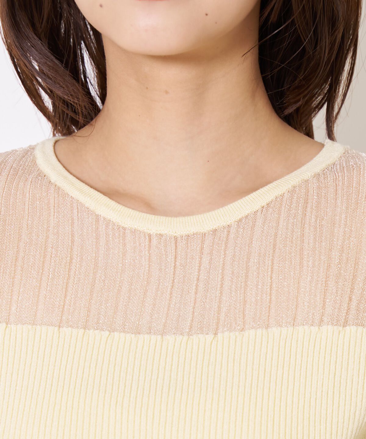 アンドクチュール「シアーリブニットプルオーバー」|ニット・セーター|