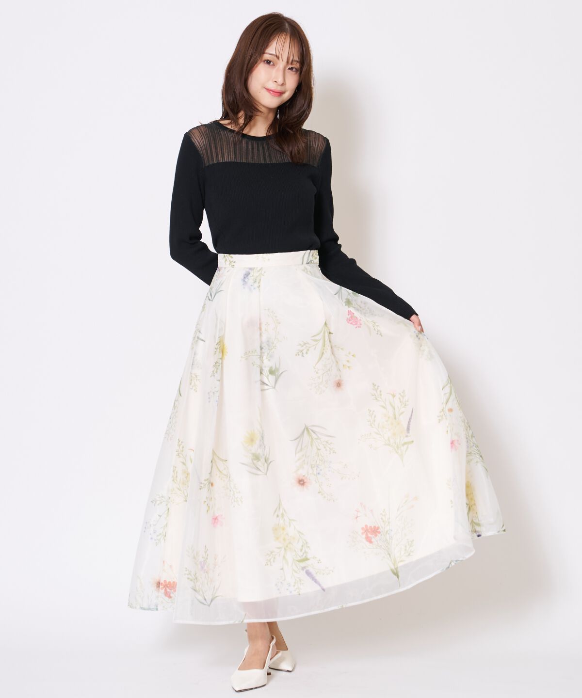 アンドクチュール「シアーリブニットプルオーバー」|ニット・セーター|