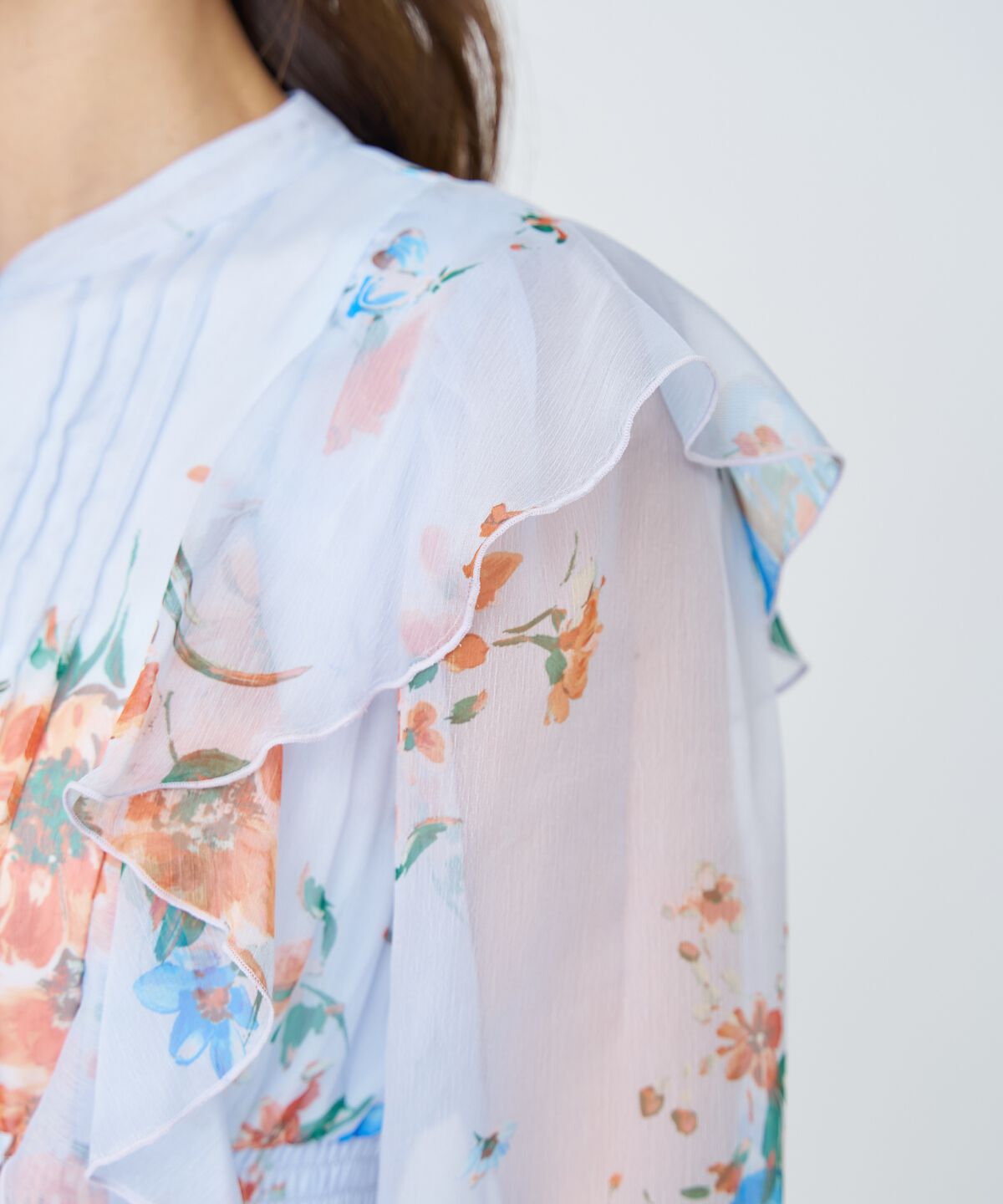 アンドクチュール「フラワープリントタックワンピース」|ワンピース|