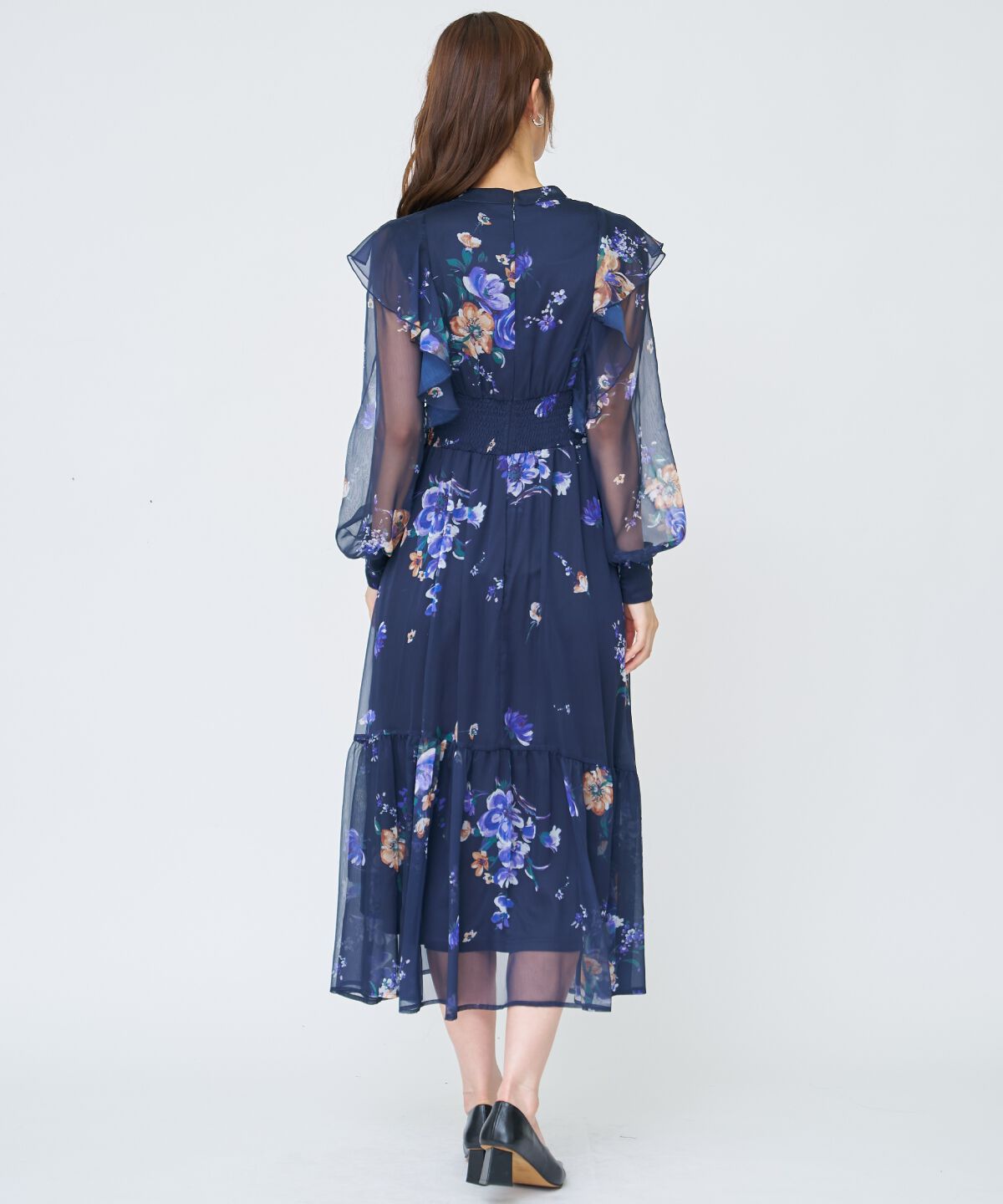 アンドクチュール「フラワープリントタックワンピース」|ワンピース|