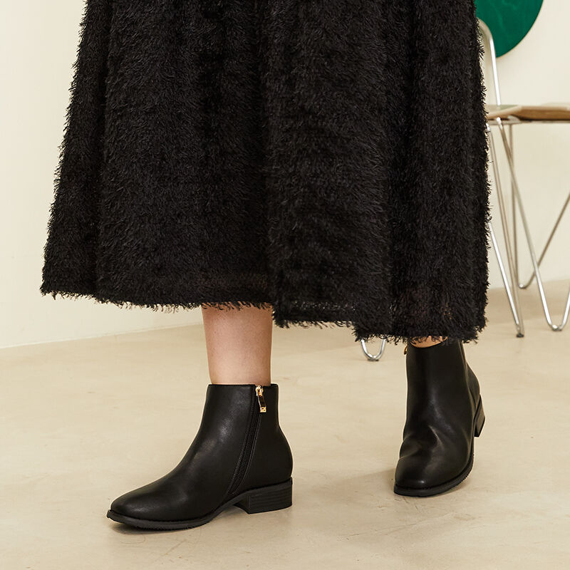 WA Oriental TRaffic「ゴールドジップスクエアトゥブーツ/32408」|ショートブーツ|