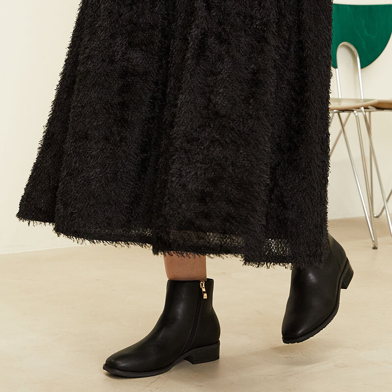 WA Oriental TRaffic「ゴールドジップスクエアトゥブーツ/32408」|ショートブーツ|