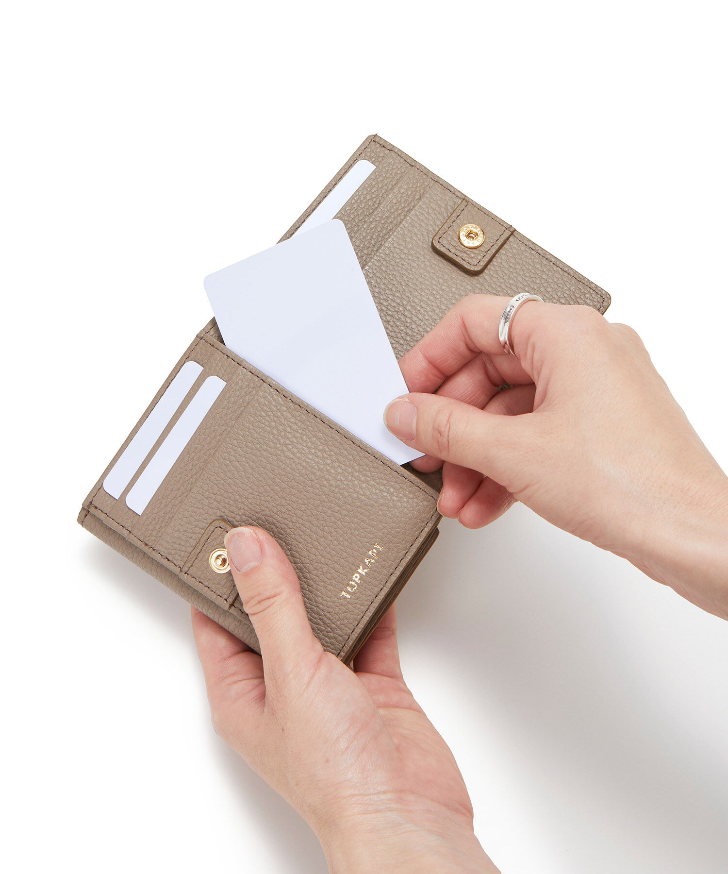 TOPKAPI 「【TOPKAPI】 gemdrops ジェムドロップ ミニエンボスレザー 天然石 二つ折り 財布 」|財布|