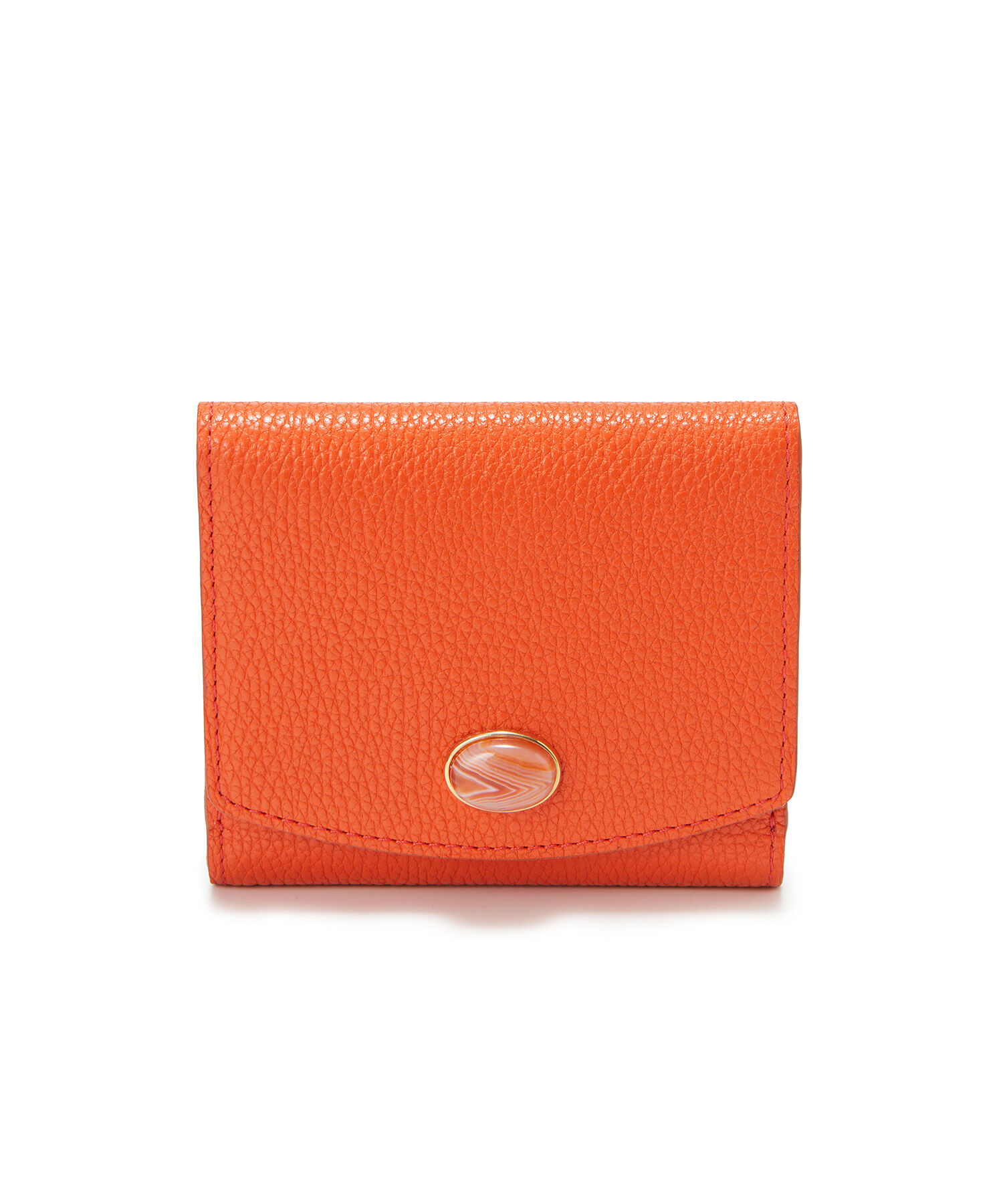 TOPKAPI 「【TOPKAPI】 gemdrops ジェムドロップ ミニエンボスレザー 天然石 二つ折り 財布 」|財布|オレンジ