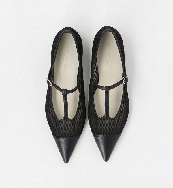 ODETTE E ODILE「シアーTストラップ フラット20&uarr;」|パンプス|BLACK