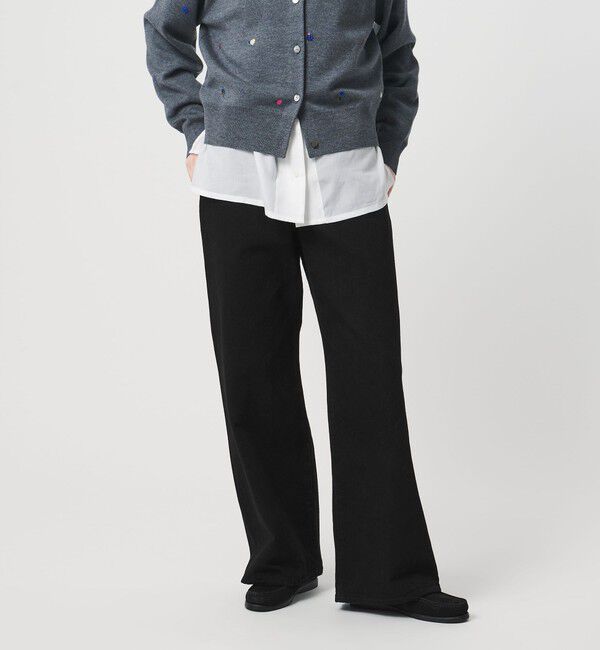 UNITED ARROWS「ルーズ ストレート デニムパンツ」|デニム|BLACK