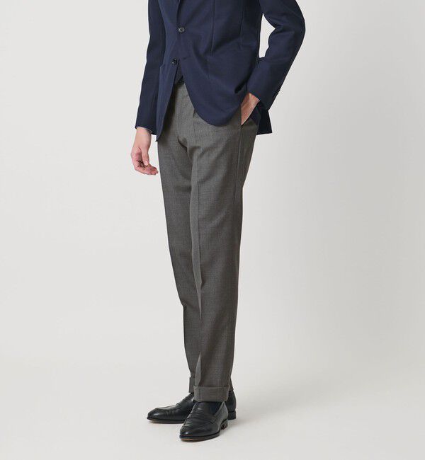 UNITED ARROWS「トロピカル クリース テーパード 1プリーツ スラックス」|チノ|