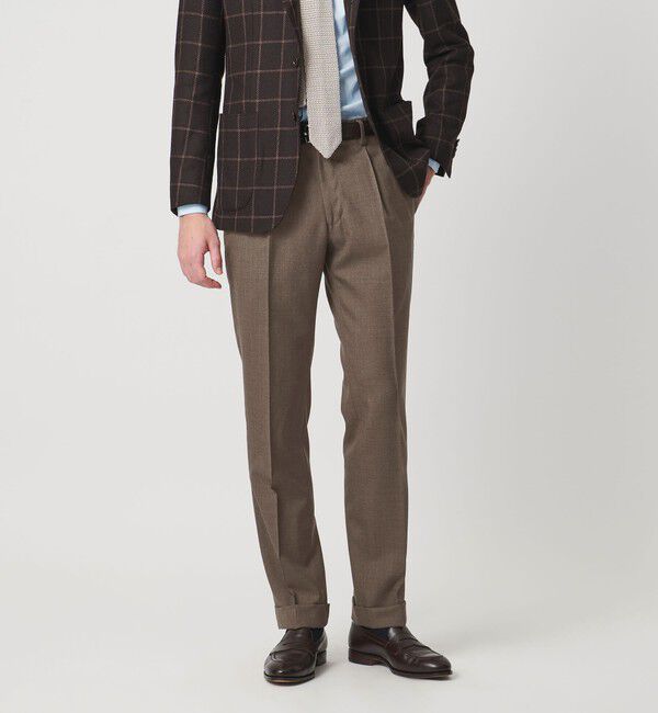 UNITED ARROWS「トロピカル クリース テーパード 1プリーツ スラックス」|チノ|