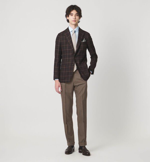 UNITED ARROWS「トロピカル クリース テーパード 1プリーツ スラックス」|チノ|