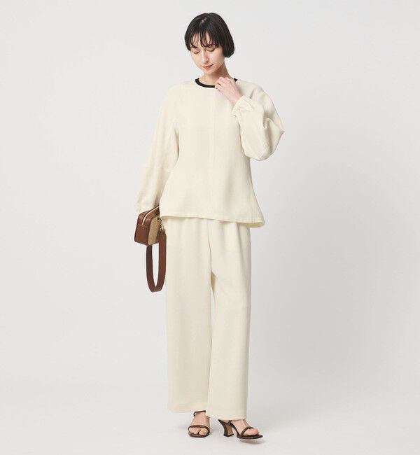 UNITED ARROWS「COMFY ストレート イージーパンツ  WHITE ‐防汚 UVカット ウォッシャブル‐」|スラックス|