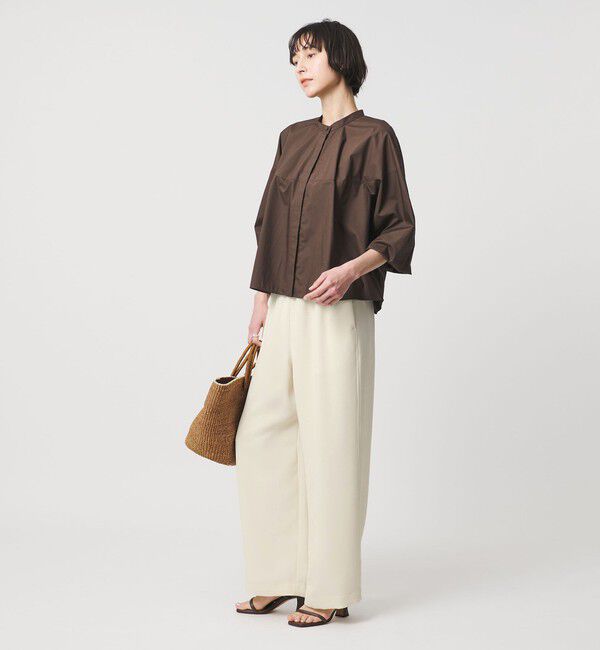 UNITED ARROWS「COMFY ストレート イージーパンツ  WHITE ‐防汚 UVカット ウォッシャブル‐」|スラックス|
