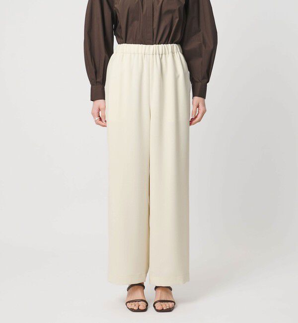 UNITED ARROWS「COMFY ストレート イージーパンツ  WHITE ‐防汚 UVカット ウォッシャブル‐」|スラックス|