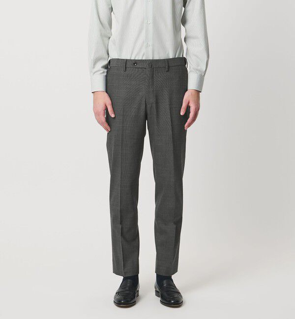 UNITED ARROWS「ピンヘッド トロピカル サイドエクステンド ノープリーツ スラックス COMFORT EASY‐MODEL ウォッシャブル 」|スラックス|