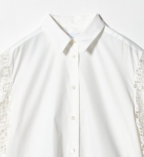 UNITED ARROWS「ラッセルレース コンビ シャツ ‐ウォッシャブル‐」|シャツ・ブラウス|