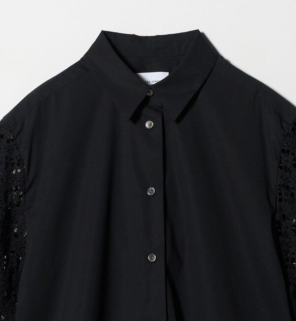 UNITED ARROWS「ラッセルレース コンビ シャツ ‐ウォッシャブル‐」|シャツ・ブラウス|
