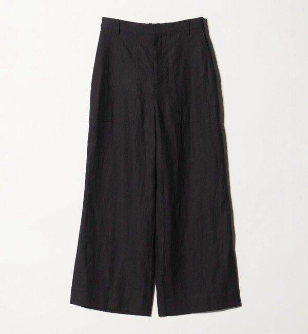 UNITED ARROWS「リネン パッチポケット イージーパンツ ‐ウォッシャブル‐」|チノ|BLACK