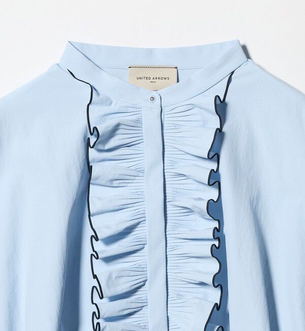 UNITED ARROWS「メロー フリル シャツ ブラウス ‐防しわ 吸水速乾 UVカット 遮熱性 接触冷感 ウォッシャブル‐」|シャツ・ブラウス|