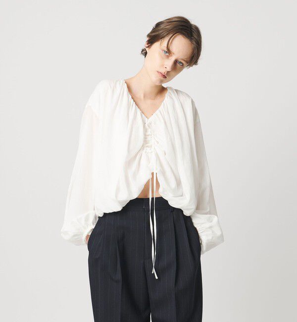 AEWEN MATOPH「＜AEWEN MATOPH＞バルーン2WAYブラウス ‐ ウォッシャブル ‐」|シャツ・ブラウス|WHITE