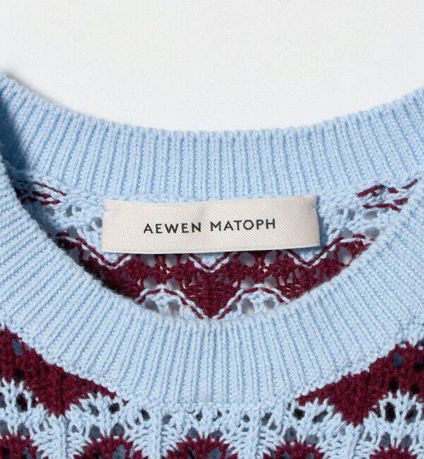AEWEN MATOPH「＜AEWEN MATOPH＞シェプロンストライプショートスリーブニット ウォッシャブル」|ニット・セーター|
