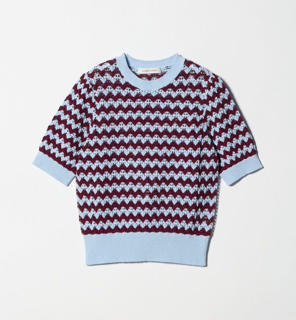 AEWEN MATOPH「＜AEWEN MATOPH＞シェプロンストライプショートスリーブニット ウォッシャブル」|ニット・セーター|