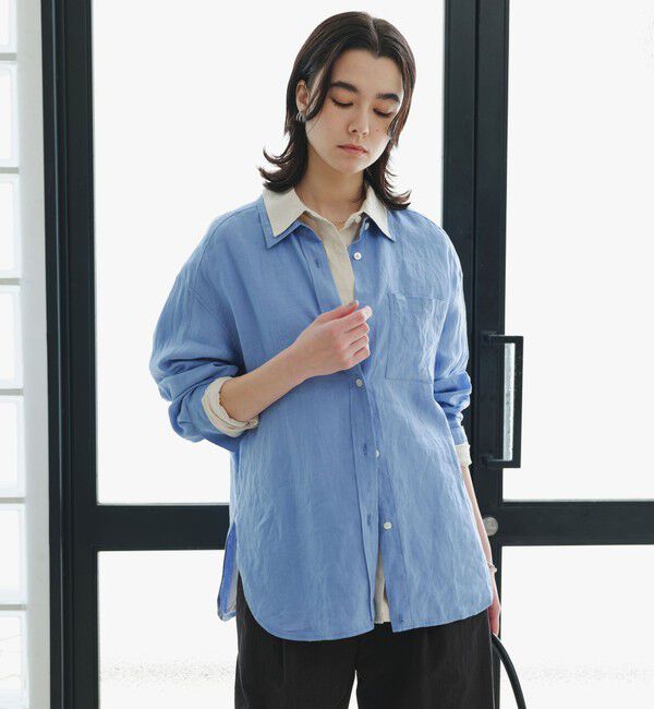 UNITED ARROWS green label relaxing「【結論シリーズ】リネン2WAYシャツ［size SHORTあり］」|シャツ・ブラウス|