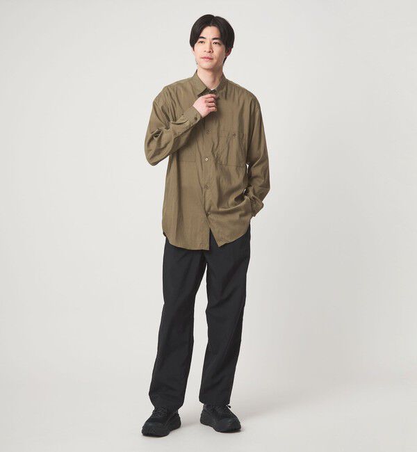 UNITED ARROWS green label relaxing「レーヨンナイロン ワッシャー ダブルパッチポケット レギュラーカラー シャツ」|シャツ・ブラウス|