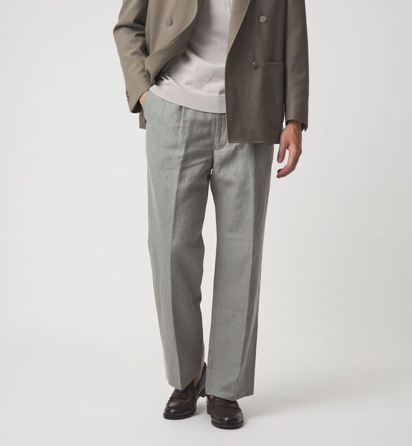 UNITED ARROWS green label relaxing「TW タンブラー 2プリーツ ワイド スラックス」|スラックス|OLIVE