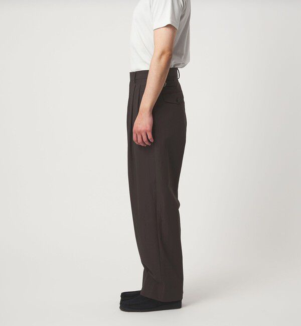 UNITED ARROWS green label relaxing「FINE BASIC コットンナイロン ツイル 2プリーツ W4 ワイドスラックス」|その他|