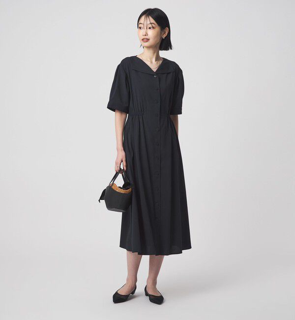 UNITED ARROWS green label relaxing「Vカラー フレア ボタン ワンピース」|ワンピース|