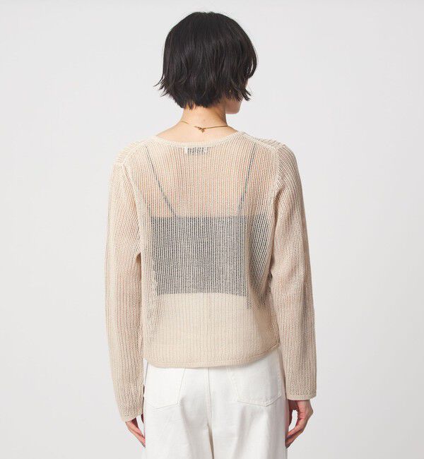 UNITED ARROWS green label relaxing「メッシュ リボン Vネック カーディガン」|カーディガン|