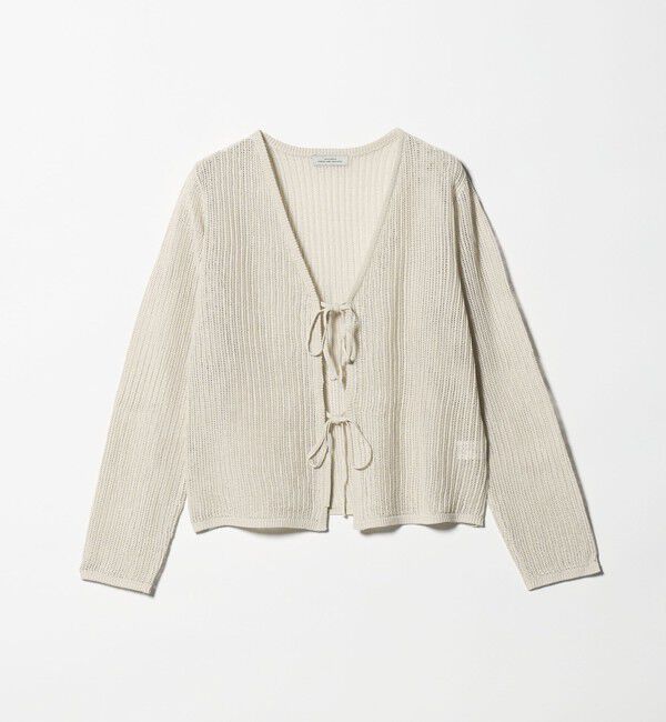 UNITED ARROWS green label relaxing「メッシュ リボン Vネック カーディガン」|カーディガン|