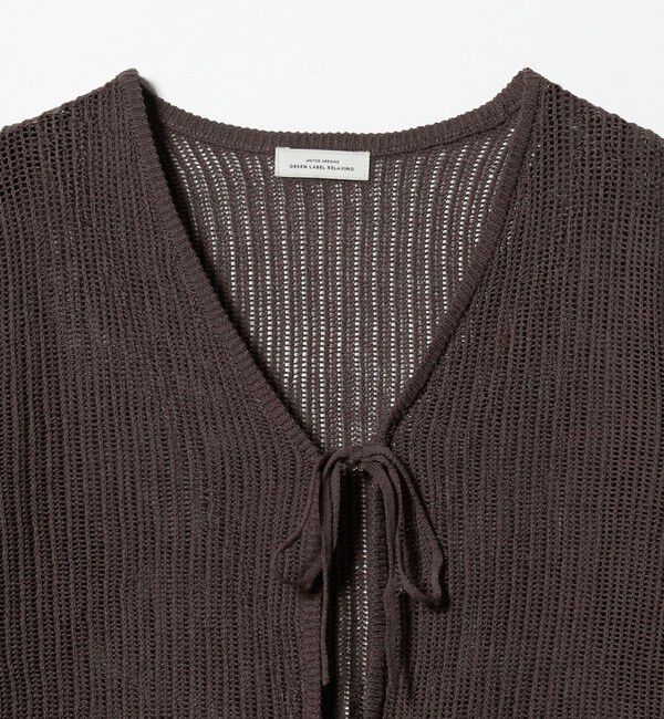 UNITED ARROWS green label relaxing「メッシュ リボン Vネック カーディガン」|カーディガン|
