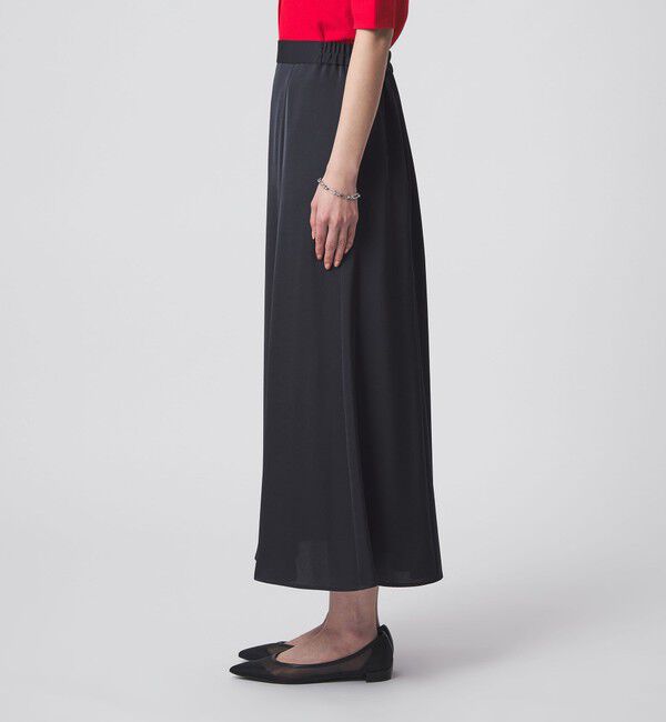 UNITED ARROWS green label relaxing「サテン セミナロー スカート」|フレア|