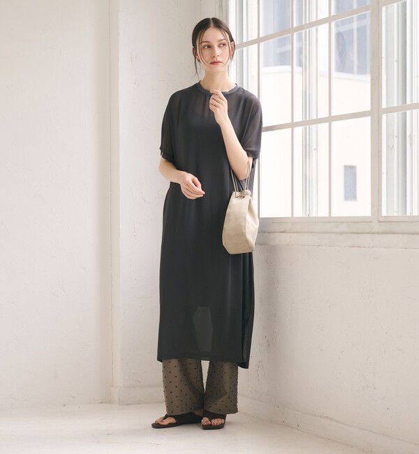 BEAUTY&YOUTH UNITED ARROWS「シフォンレイヤード ドルマンスリーブ ワンピース 」|ワンピース|DK.GRAY