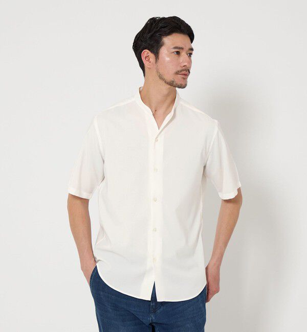 BEAUTY&YOUTH UNITED ARROWS「【WEB限定 WARDROBE SMART】ドレープ  バンドカラー スキッパーシャツ」|シャツ・ブラウス|