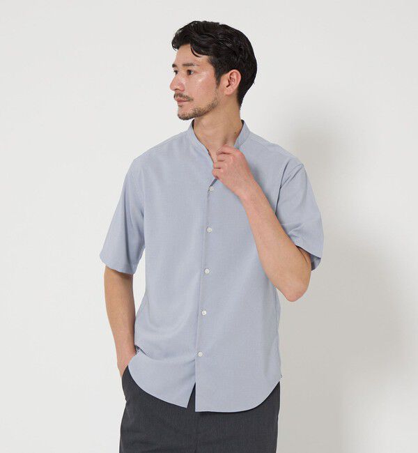 BEAUTY&YOUTH UNITED ARROWS「【WEB限定 WARDROBE SMART】ドレープ  バンドカラー スキッパーシャツ」|シャツ・ブラウス|