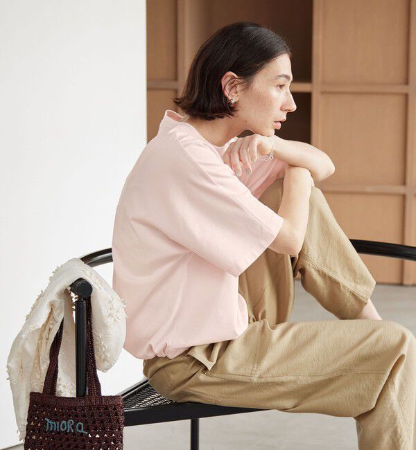 BEAUTY&YOUTH UNITED ARROWS「ヘム ドローストリング 5分袖 Tシャツ」|Tシャツ・カットソー|LT.PINK