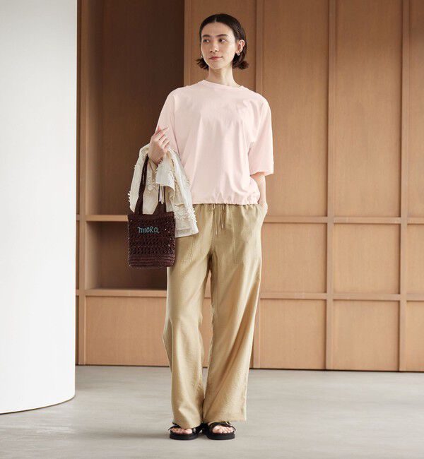 BEAUTY&YOUTH UNITED ARROWS「ヘム ドローストリング 5分袖 Tシャツ」|Tシャツ・カットソー|