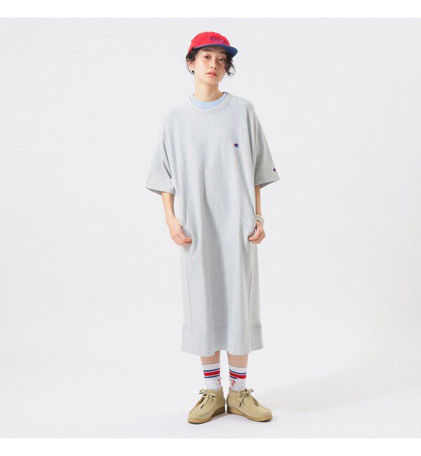 BEAMSBOY「【別注】Champion / リバースウィーブ(R) ショートスリーブ ワンピース」|ワンピース|GREY