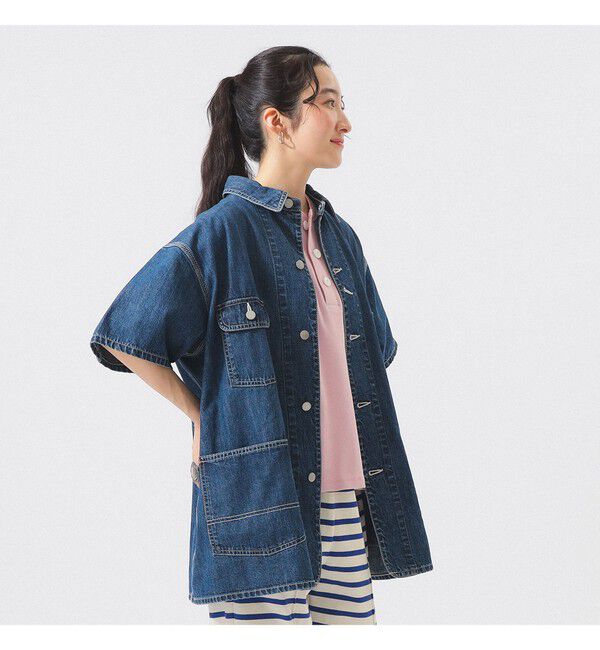 BEAMSBOY「デニム カバーオール ショートスリーブ」|ブルゾン・スタジャン|BLUE