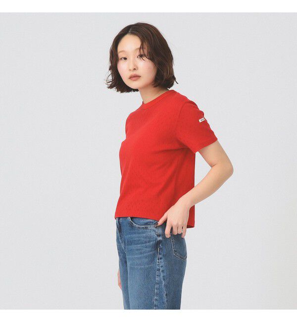 Ray BEAMS 「ORCIVAL / パターン メッシュ クルーネック Tシャツ」|Tシャツ・カットソー|RED