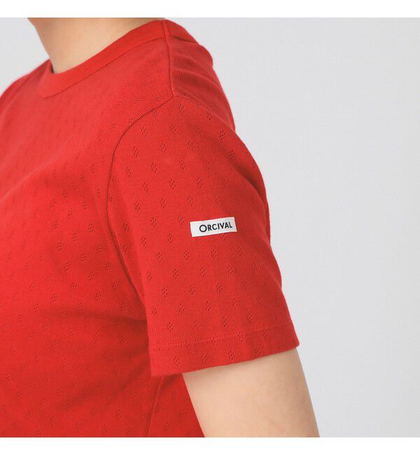 Ray BEAMS 「ORCIVAL / パターン メッシュ クルーネック Tシャツ」|Tシャツ・カットソー|