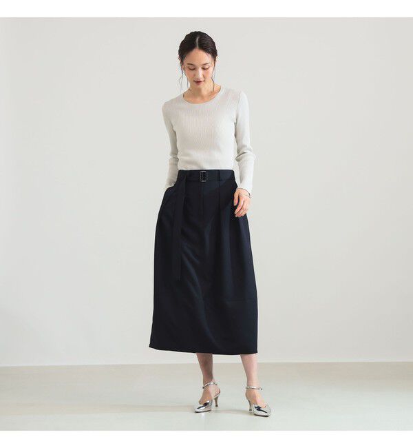 Demi-Luxe BEAMS 「ベルテッド コクーン スカート」|スカート|