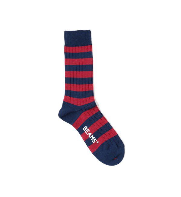 BEAMS PLUS「Rib Stripe Socks」|ソックス|NAVY*WINE