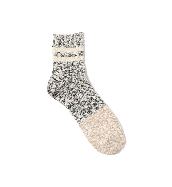 BEAMS「スラブ クウォーター ソックス」|ソックス|BLACK