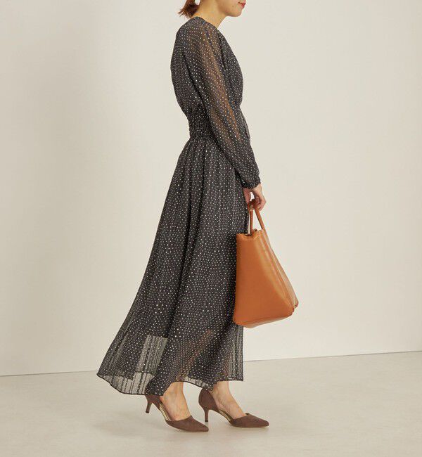 SHIPS for women「〈手洗い可能〉サテン 楊柳 ドット プリント ワンピース◆」|ワンピース|