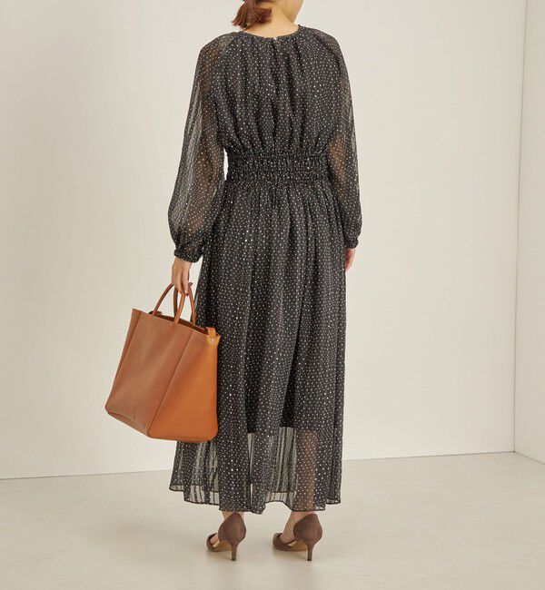 SHIPS for women「〈手洗い可能〉サテン 楊柳 ドット プリント ワンピース◆」|ワンピース|